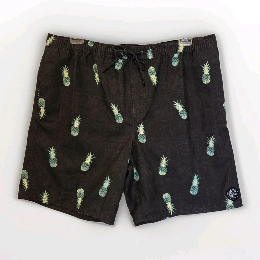 New‎ O'Neill Smash Up Volley Men's Swim Trunks Sz XXL Pineapple Board Shorts